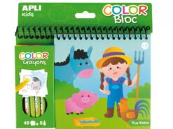 Apli Kids - kolorowanka z kredkami - farma