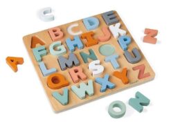 Janod - drewniane puzzle - alfabet 3D z tablicą