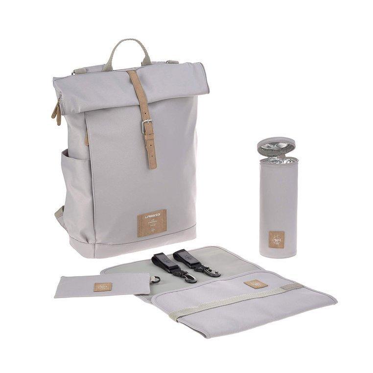 Lassig - Plecak dla mam z akcesoriami - Green Label - Rolltop Backpack - szary - obrazek 11