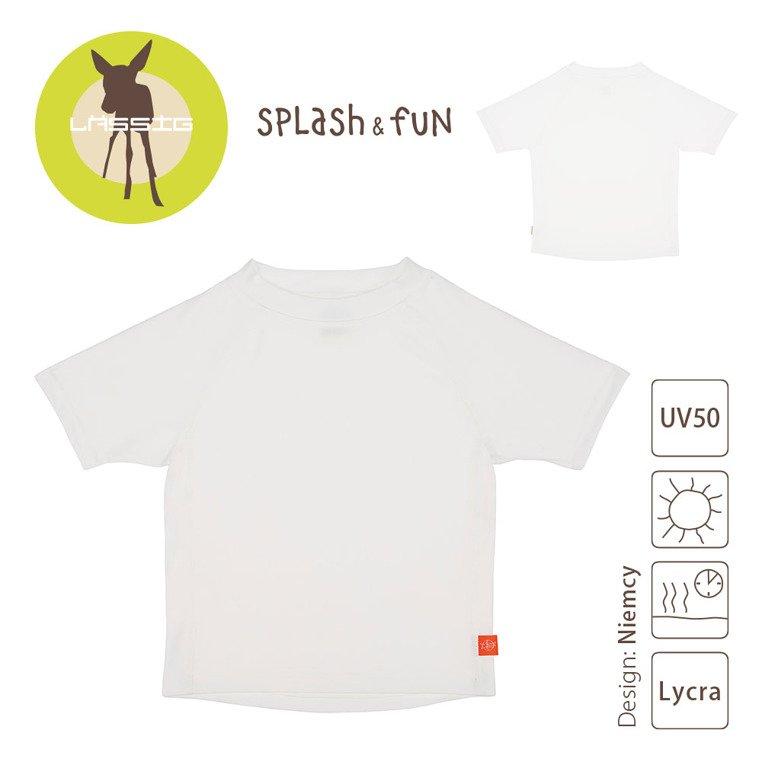 Lassig - Koszulka T-shirt do pływania - biała - UV 50+ - rozmiary dla 6 - 12 - 18 - 24 - 36 miesięcy - obrazek 3