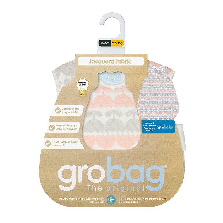 Gro Company - Śpiworek - Grobag Blushing Tulips - o grubości 2,5 tog - 0-6 miesiąca - Jacquard - obrazek 7