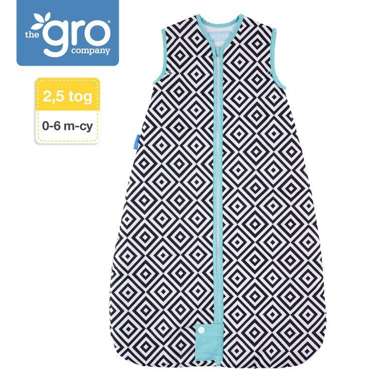 Gro Company - Śpiworek - Grobag Jet Diamonds - Travel - o grubości 2,5 tog - 0-6 miesiąca - obrazek 2