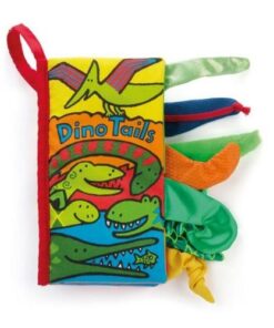 Jellycat - miękka książeczka - dino z ogonami