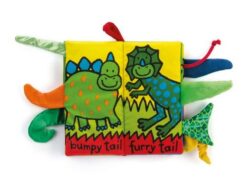 Jellycat - miękka książeczka - dino z ogonami