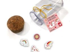 Janod - mini-gumki do ścierania w słoiczku - jednorożec