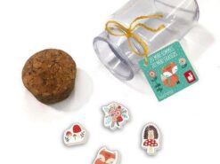 Janod - mini-gumki do ścierania w słoiczku - lisek