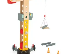 Janod - duży dźwig z narzędziami - drewniany