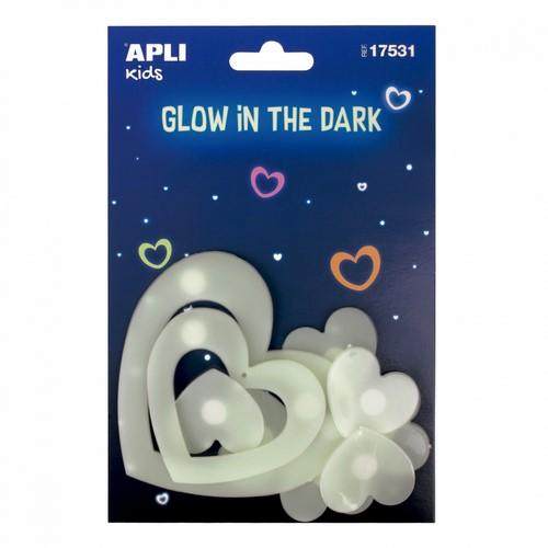 Apli Kids - naklejki fluorescencyjne - serca