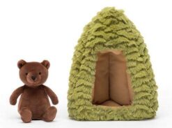 Jellycat - miś i leśny domek - 19 cm