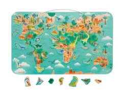 Janod - magnetyczna układanka - mapa dinozaury