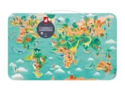 Janod - magnetyczna układanka - mapa dinozaury