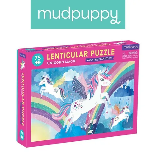 Mudpuppy - puzzle soczewkowe 3D unicorn