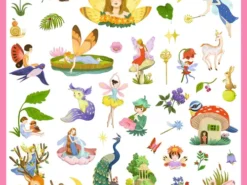 Djeco - naklejki metaliczne - fantazja