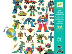 Djeco - naklejki metaliczne - roboty