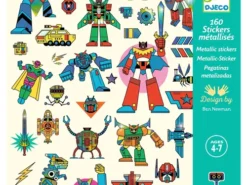 Djeco - naklejki metaliczne - roboty