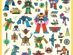 Djeco - naklejki metaliczne - roboty