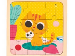 Janod - puzzle drewniane - kotek