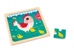 Janod - puzzle drewniane - kurka