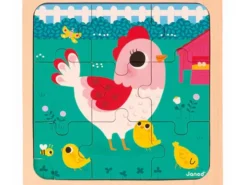 Janod - puzzle drewniane - kurka