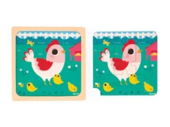 Janod - puzzle drewniane - kurka