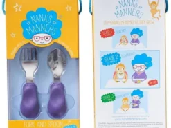 Nana's Manners - sztućce wspierające samodzielność - fioletowe