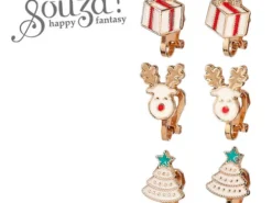 Souza! - kolczyki - klipsy świąteczne - 3 pary